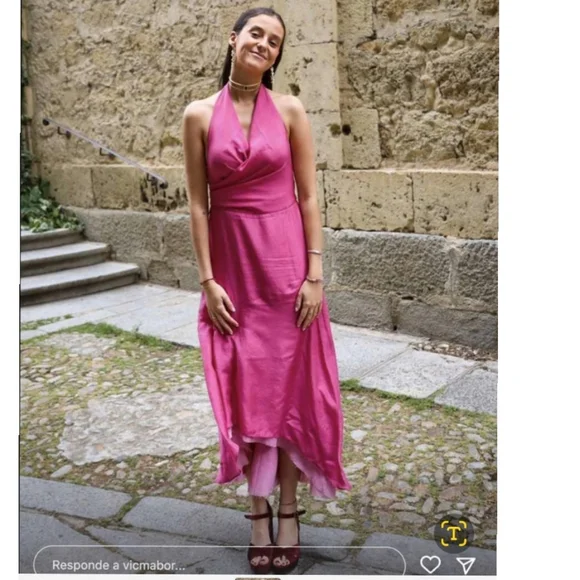 Zara Linen blend halter neck dress - Picture 4 of 8